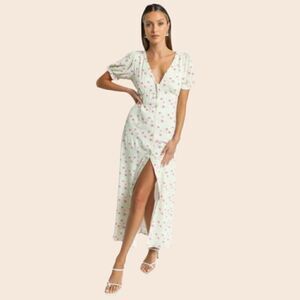 Showpo CHARLIE HOLIDAY - Harley Maxi Dress in Festive Floral Light Size 4